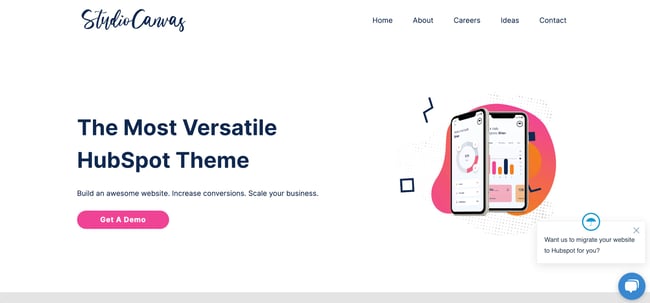 creative website templates: studiocanvas demo page 